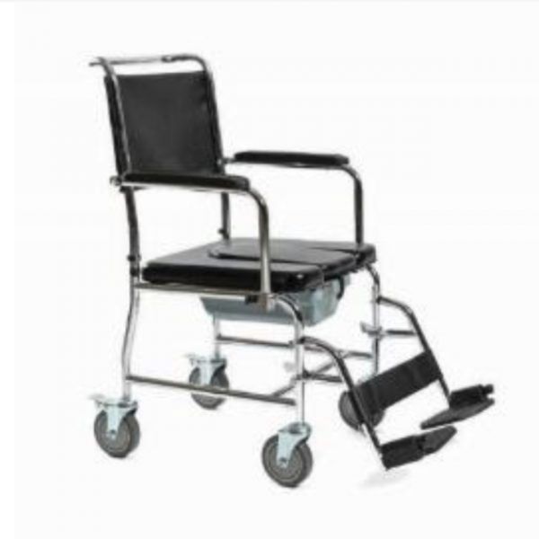 Steel Chrome Commode Push Chair