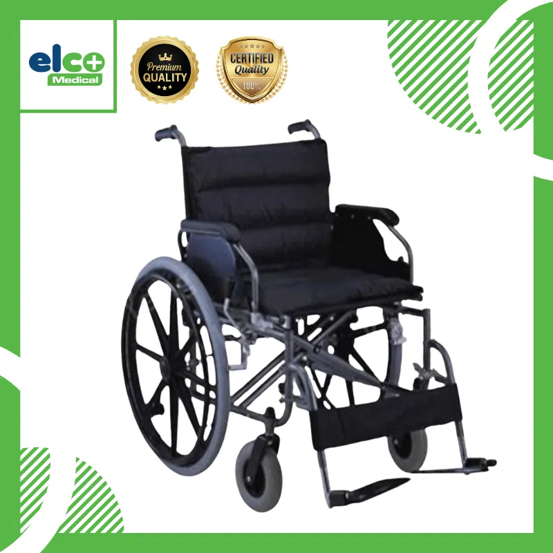 Elco Deluxe Heavy Duty Wheelchair - Sturdy, Foldable, and Comfortable
