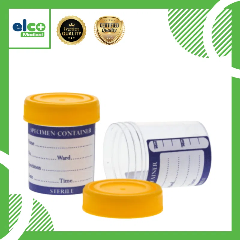 Urine Container - 60ml Sterile, Spill-Proof with Screw Cap